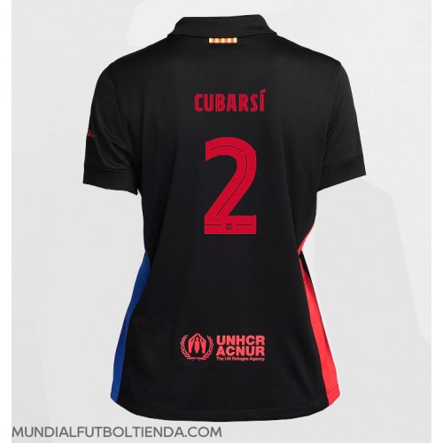 Camiseta Barcelona Pau Cubarsi #2 Segunda Equipación Replica 2024-25 para mujer mangas cortas